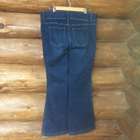 Spanx Flare Midnight Blue Wide Leg High Rise 70s Inspired Denim Jeans Size 1X - Picture 2 of 4